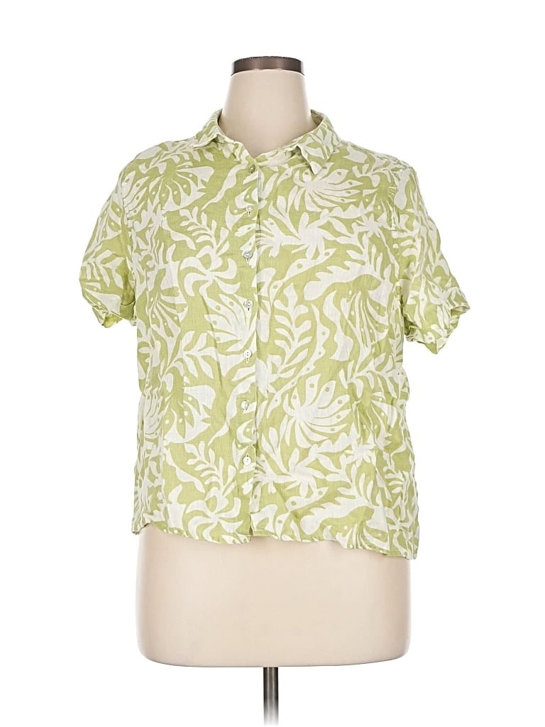 Pre-owned Rachel Zoe Tjx Short Sleeve Blouse In Green