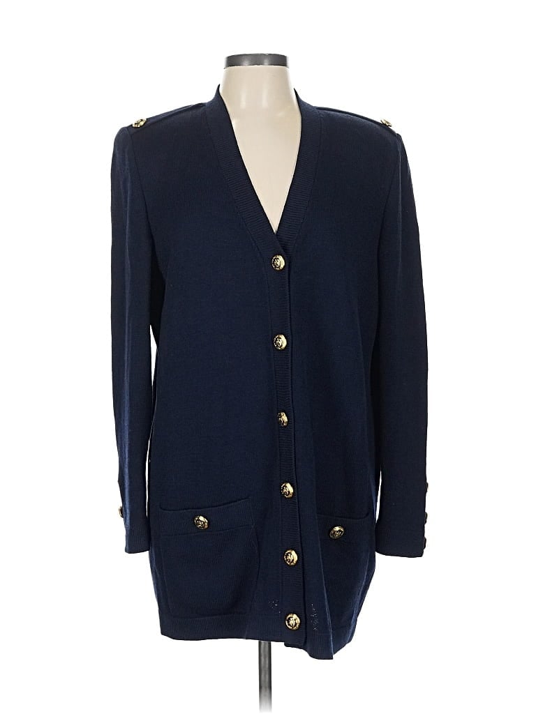 Pre-owned St. John Basics Cardigan Sweater In Blue