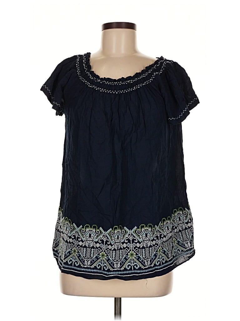 MAX STUDIO Pre-owned Short Sleeve Blouse In Blue