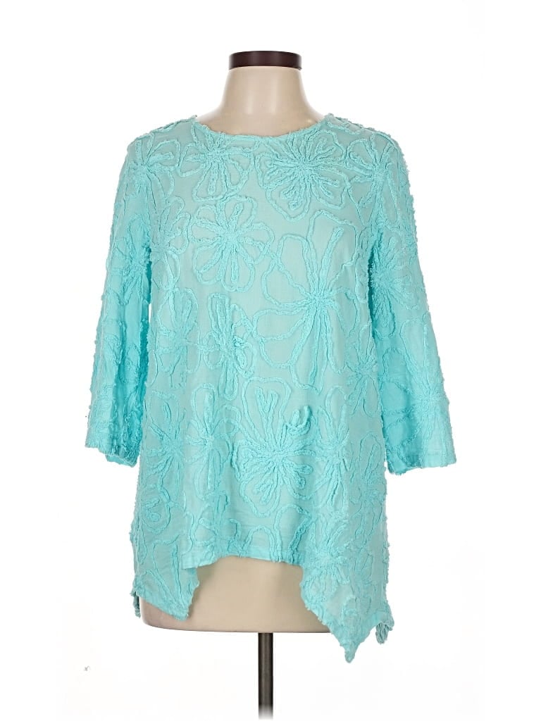 Pre-owned Lulu-b 3/4 Sleeve Blouse In Blue