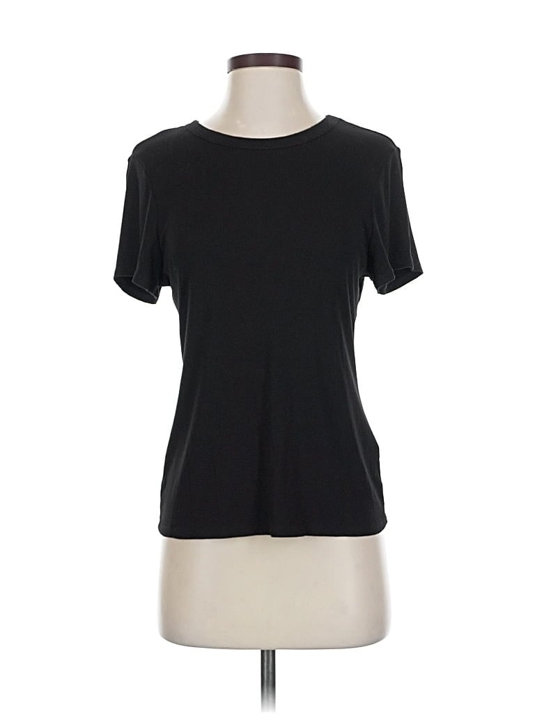 Pre-owned Halogen Short Sleeve T-shirt In Black