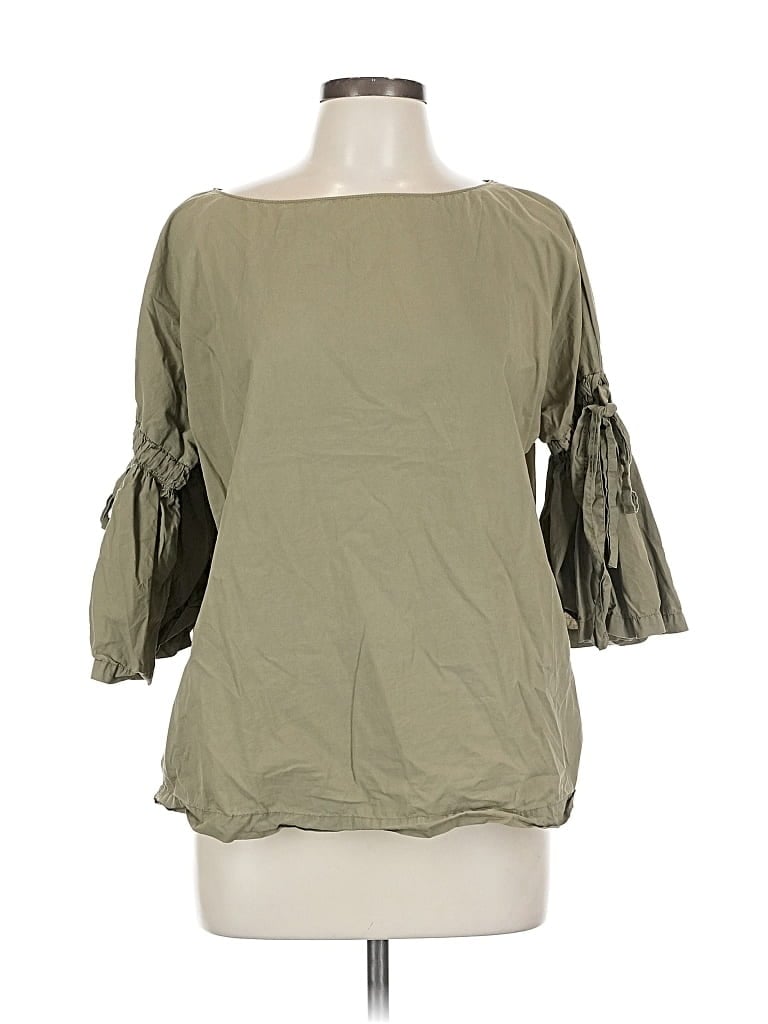 Pre-owned Lou & Grey 3/4 Sleeve Blouse In Green