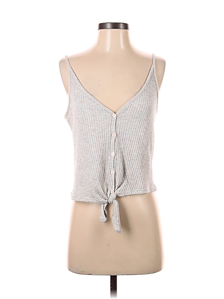 URBAN OUTFITTERS Pre-owned Sleeveless Top Gray Plunge Neckline Tops