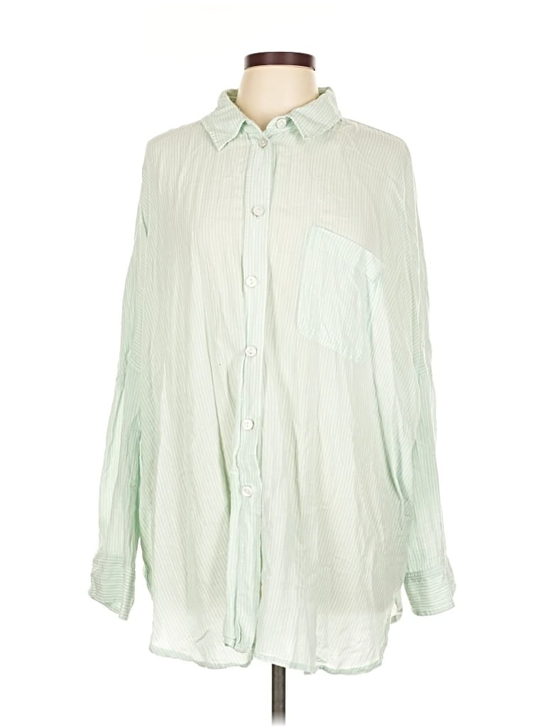 Pre-owned American Eagle Outfitters Long Sleeve Blouse In Green