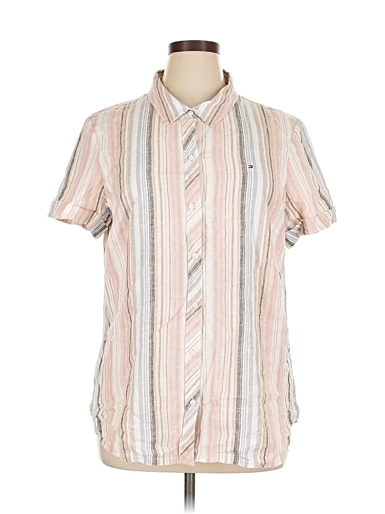 TOMMY HILFIGER Pre-owned Short Sleeve Button Down Shirt In Pink