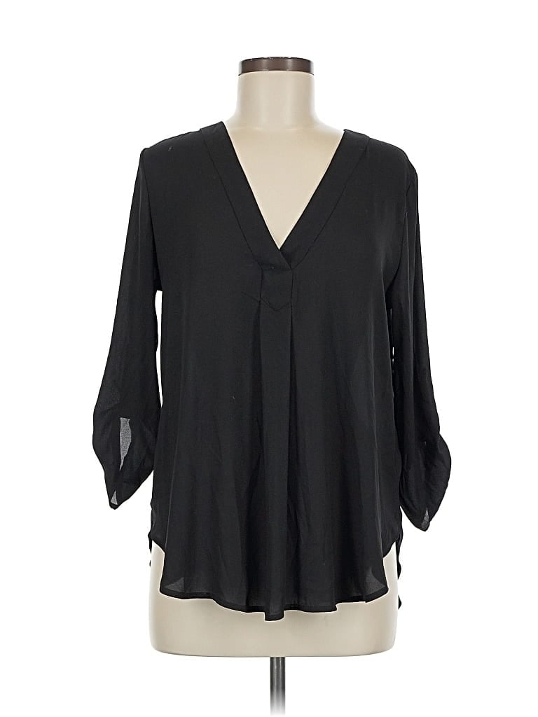 Pre-owned Lush 3/4 Sleeve Blouse In Black