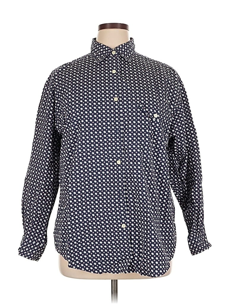 Pre-owned Eddie Bauer Long Sleeve Button Down Shirt In Blue