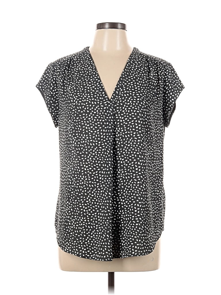 Pre-owned Fun2fun Short Sleeve Blouse In Black