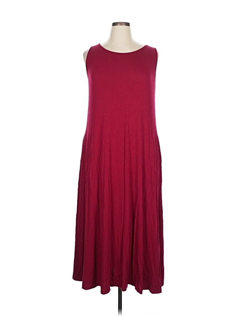 Pre-owned Milan Kiss Casual Dress In Burgundy