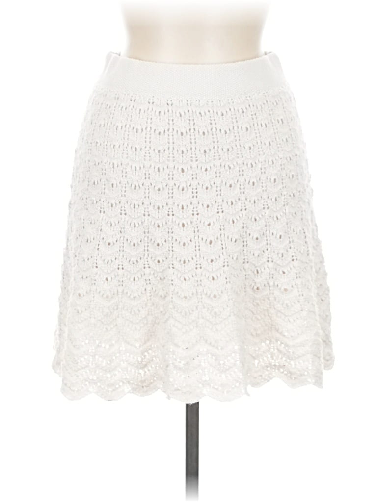 Pre-owned Olive & Oak Casual Skirt In White