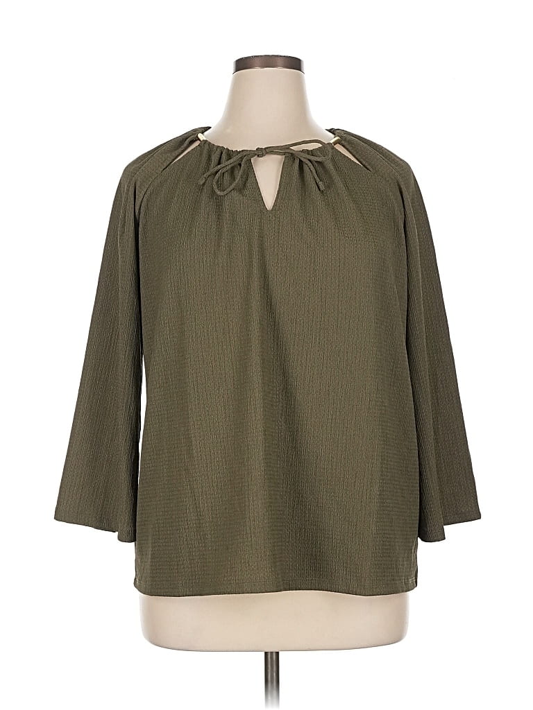 Pre-owned Michael Michael Kors 3/4 Sleeve Blouse In Green