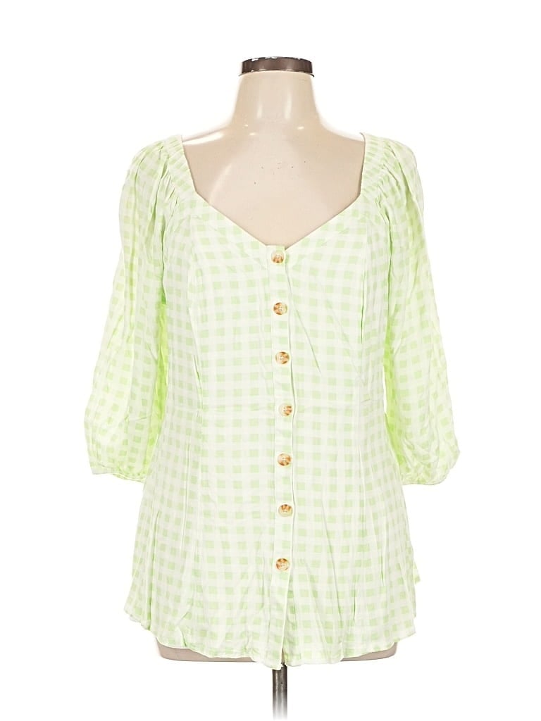 Pre-owned Torrid 3/4 Sleeve Blouse In Green