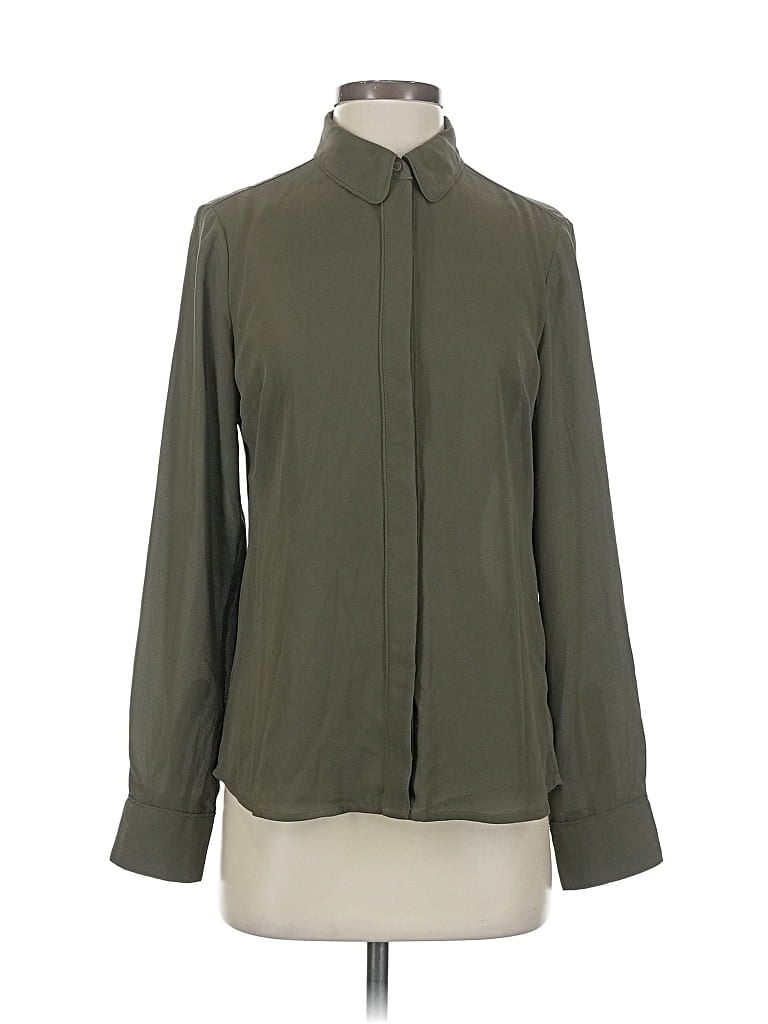 EXPRESS Pre-owned Long Sleeve Blouse In Green