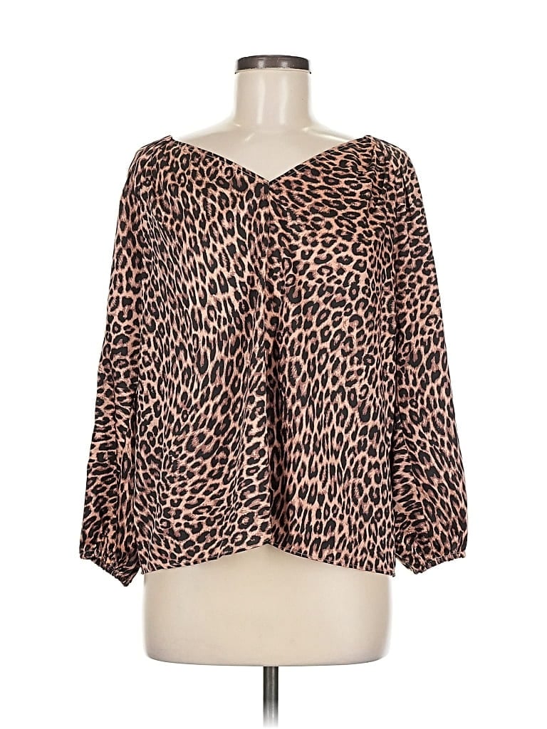 Pre-owned Ann Taylor Loft Long Sleeve Blouse In Brown