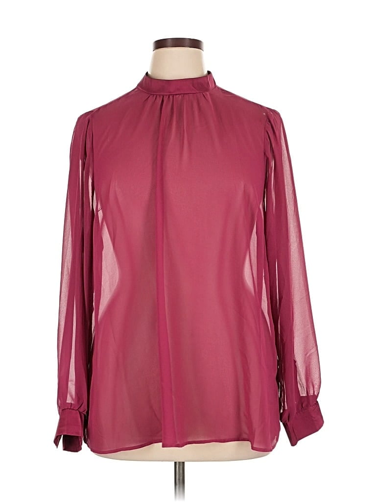 Pre-owned Torrid Long Sleeve Blouse In Burgundy