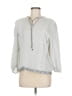 Diane Freis 100% Polyester Silver Black 3/4 Sleeve Blouse Size M (estimated) - photo 1