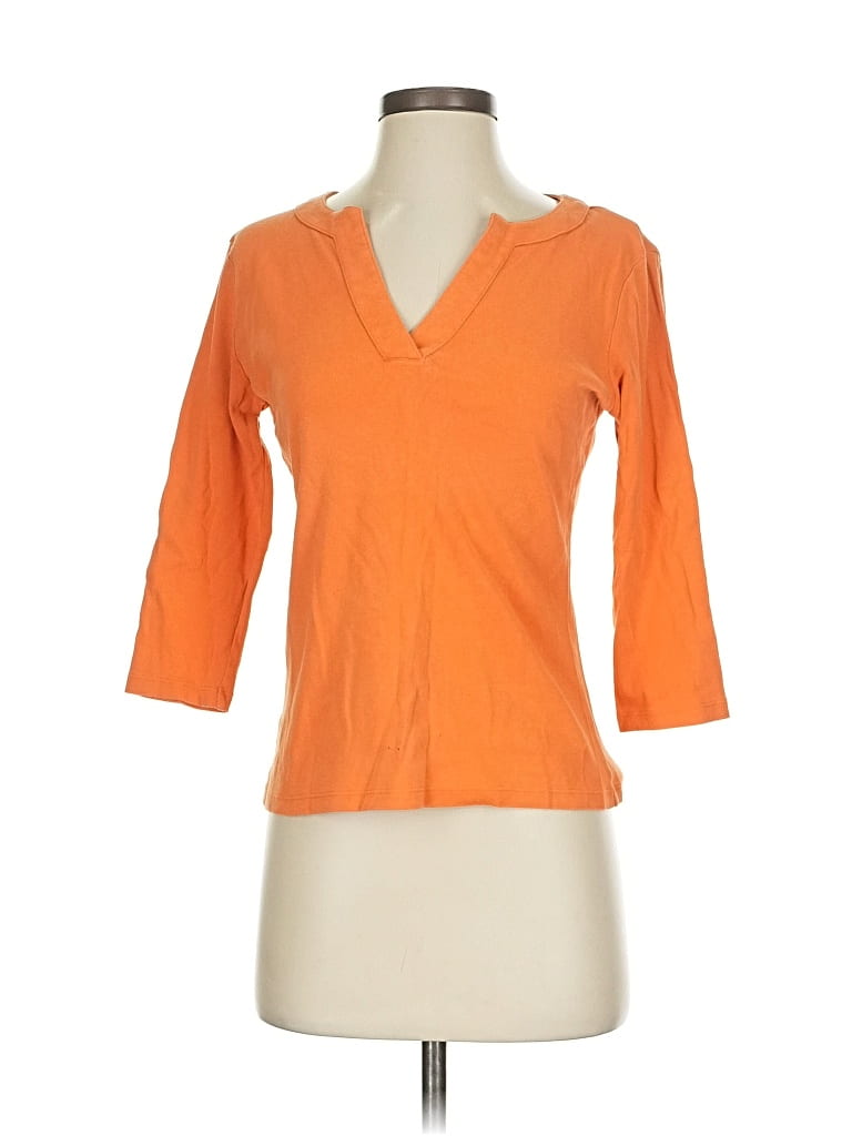 Pre-owned Ann Taylor 3/4 Sleeve T-shirt In Orange