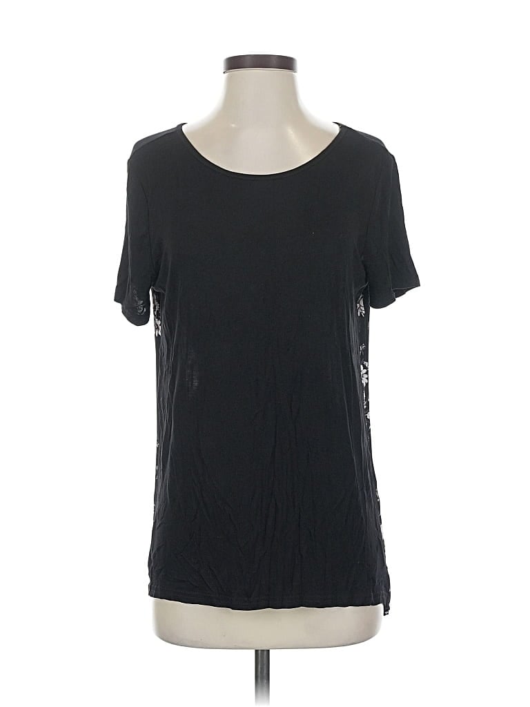 Pre-owned Maurices Short Sleeve Top Black Scoop Neck Tops