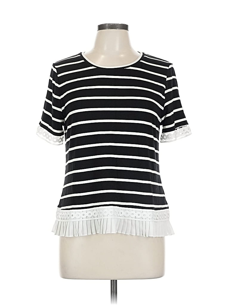 LAUNDRY BY SHELLI SEGAL Pre-owned Short Sleeve Top Black Crew Neck Tops