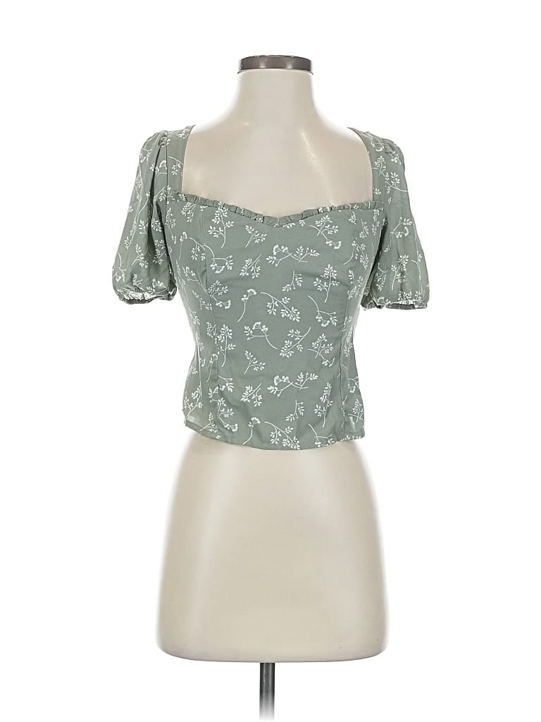 ABERCROMBIE & FITCH Pre-owned Short Sleeve Blouse In Green