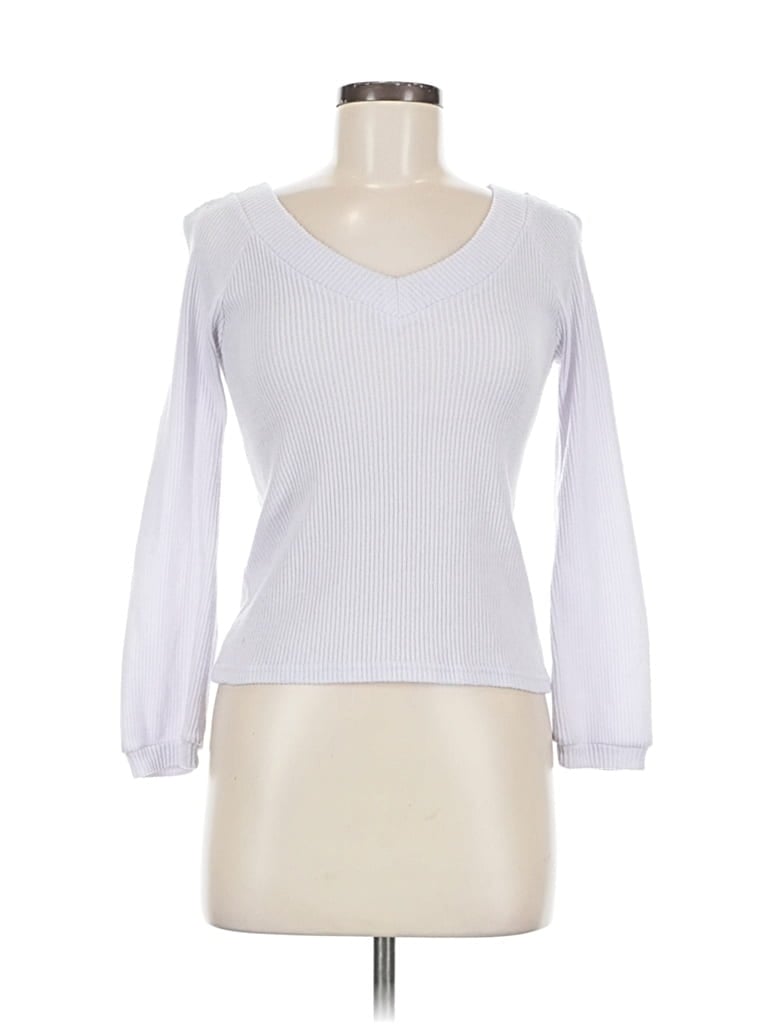 Pre-owned One Way Pullover Sweater In White