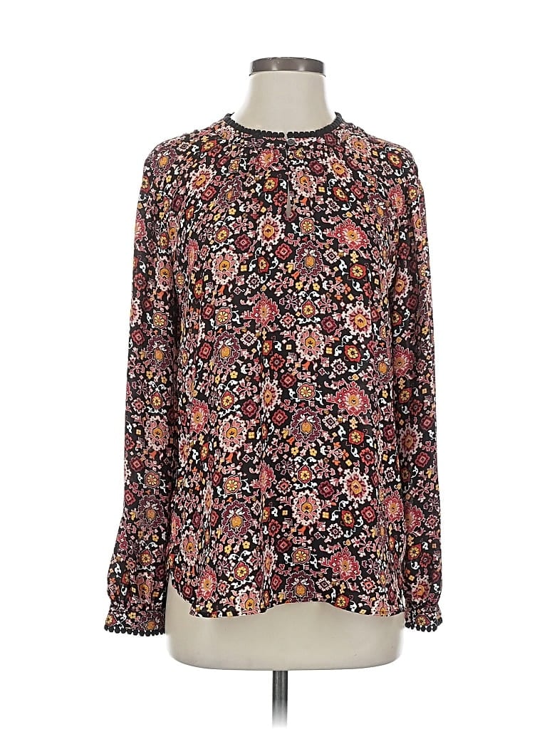 Pre-owned Ann Taylor Loft Long Sleeve Blouse In Red