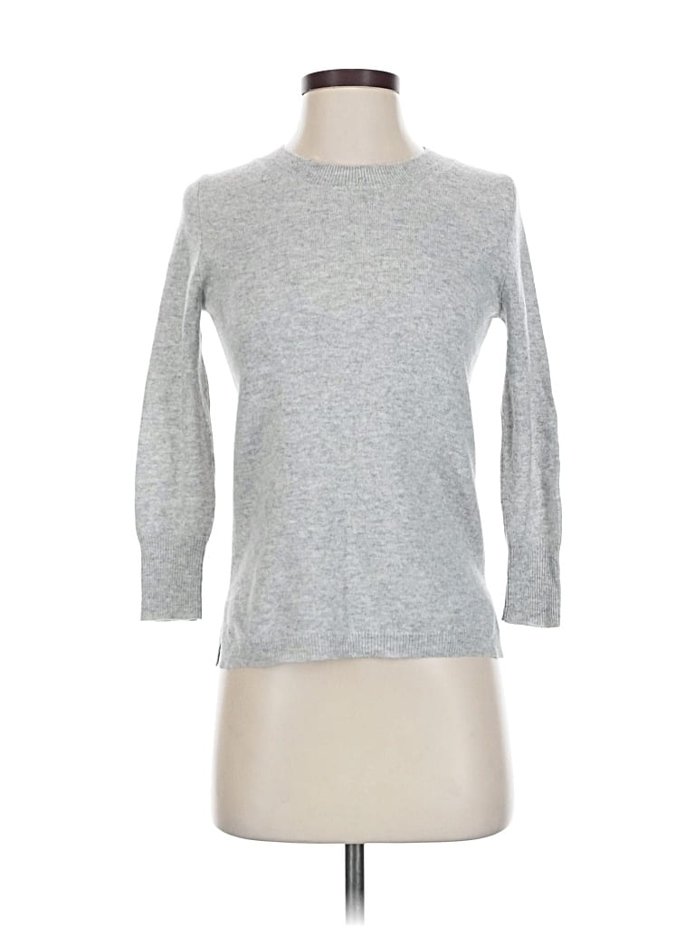 Pre-owned J.crew Collection Cashmere Pullover Sweater In Silver
