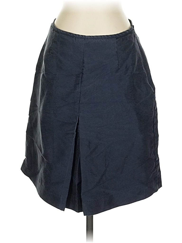Pre-owned Ann Taylor Silk Skirt In Blue