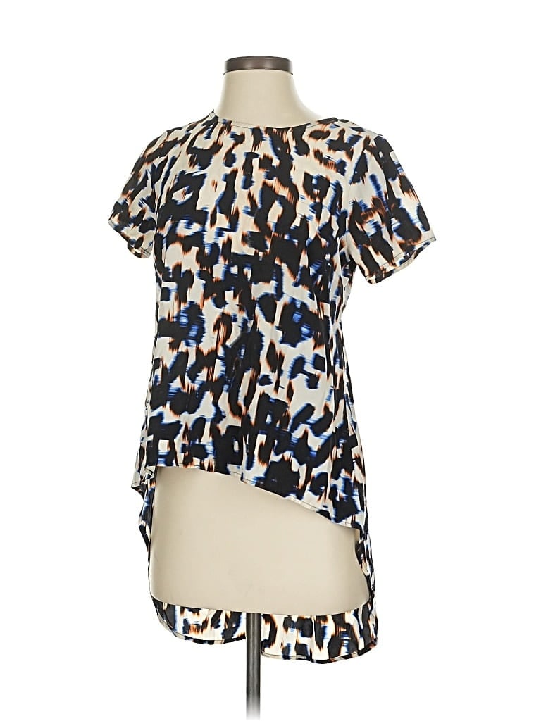 Pre-owned Lily White Short Sleeve Blouse In Blue