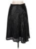 Joie 100% Polyester Metallic Silver Black Formal Skirt Size 6 - photo 1