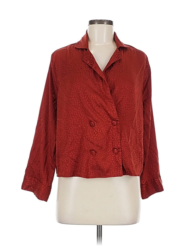 ASOS DESIGN Pre-owned 3/4 Sleeve Button Down Shirt In Red