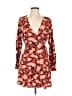 Obey 100% Viscose Floral Orange Cocktail Dress Size L - photo 1