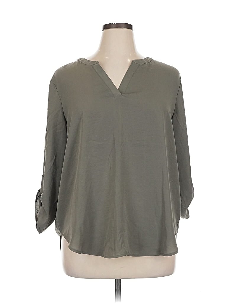 Pre-owned Maurices 3/4 Sleeve Blouse In Gray