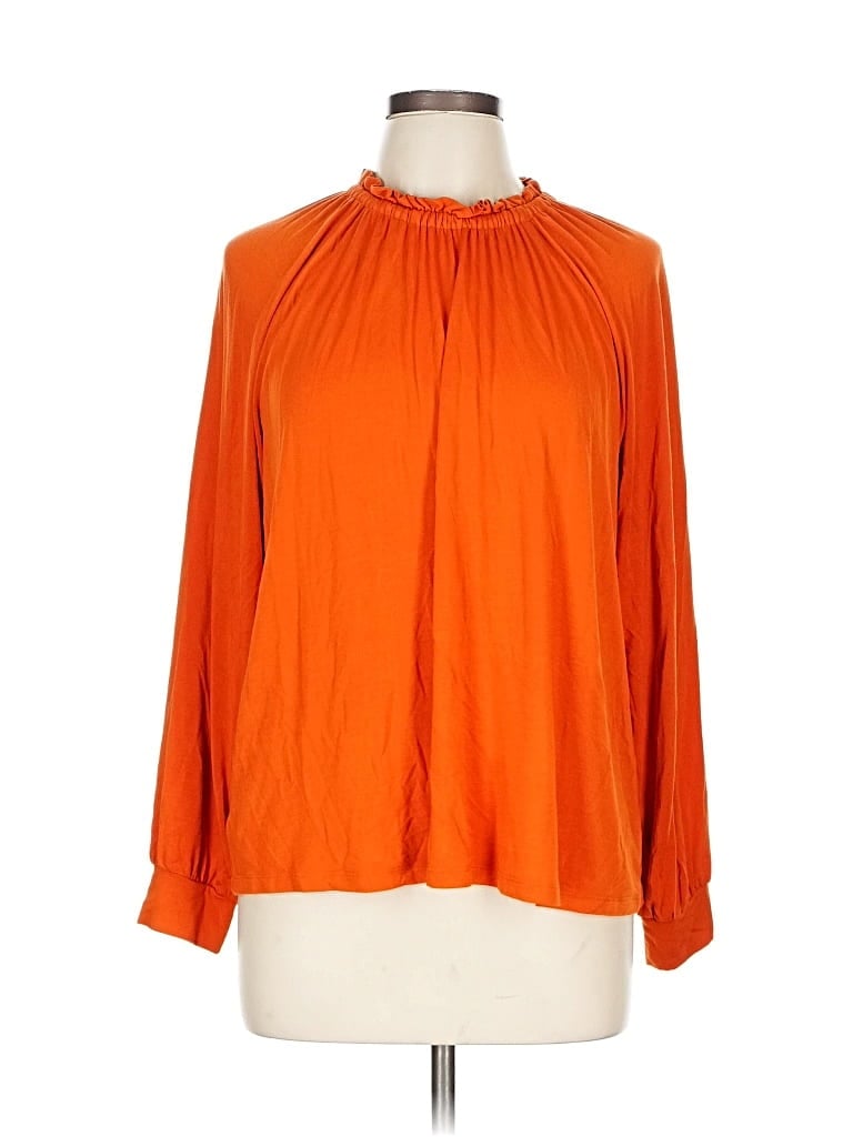 ANN TAYLOR Pre-owned Long Sleeve Blouse In Orange