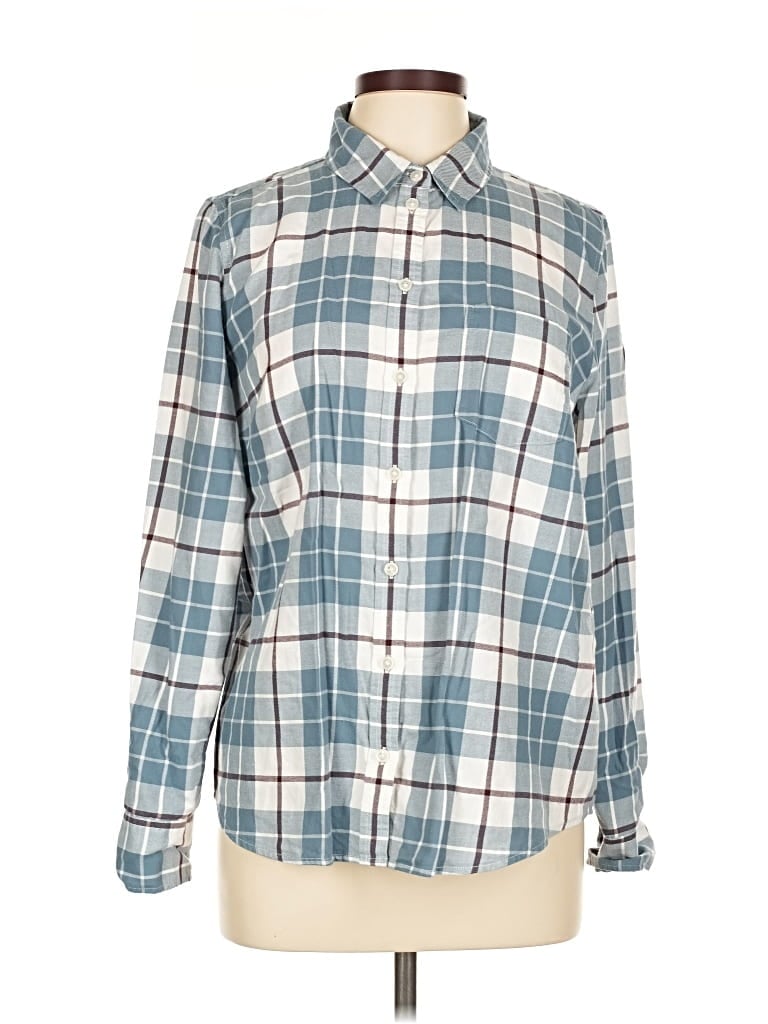 Pre-owned J.crew Factory Store Long Sleeve Button Down Shirt In Blue