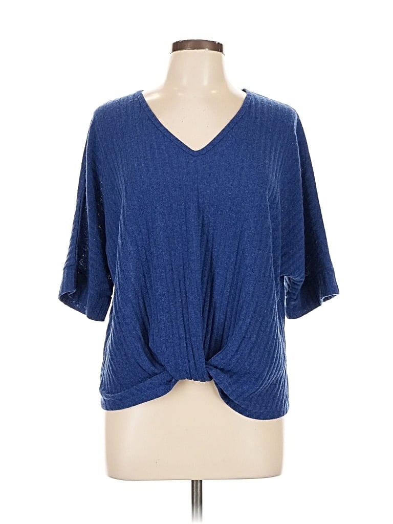 Pre-owned Assorted Brands 3/4 Sleeve T-shirt In Blue