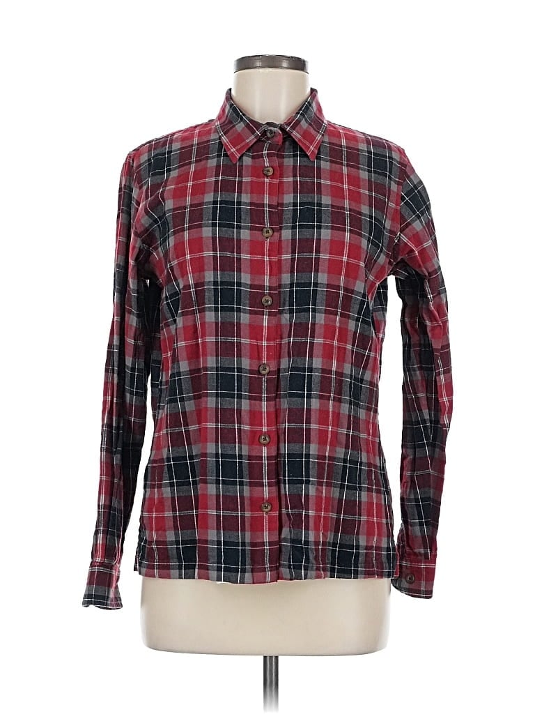 Pre-owned Cabela's Long Sleeve Button Down Shirt In Red