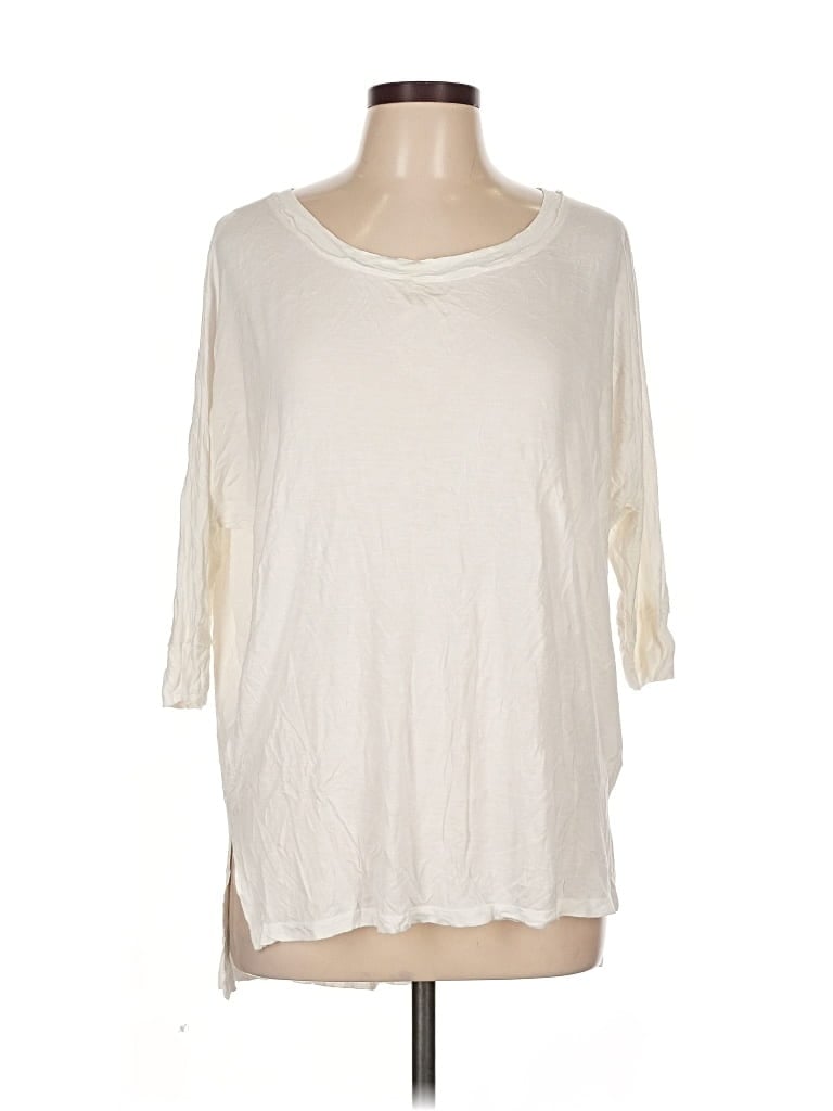 Pre-owned Express 3/4 Sleeve T-shirt In White