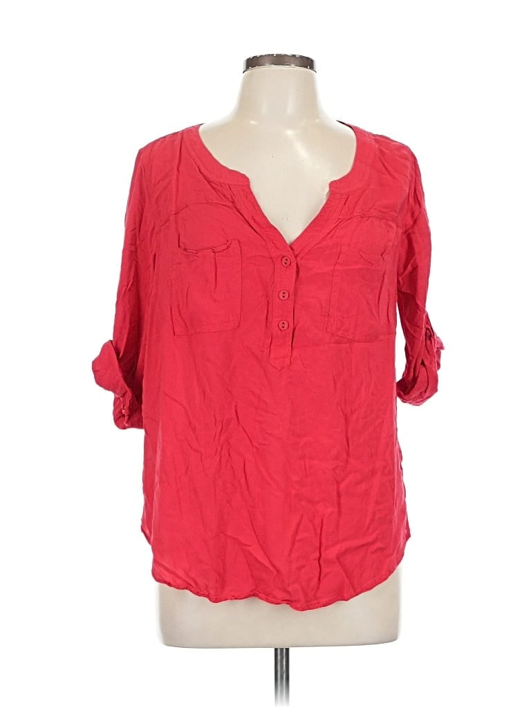 Pre-owned Torrid 3/4 Sleeve Blouse In Red