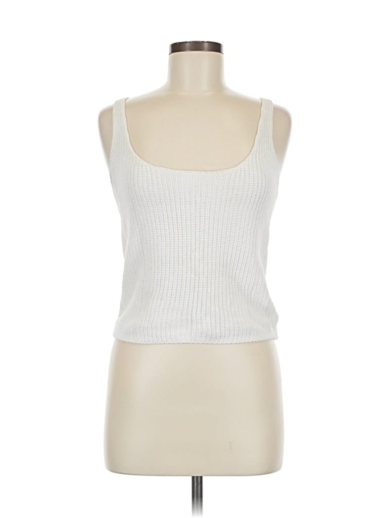 Pre-owned Brandy Melville Tank Top White Strapless Neckline Tops