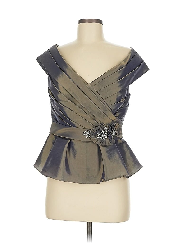 Pre-owned Jade By Jasmine Sleeveless Blouse In Gray