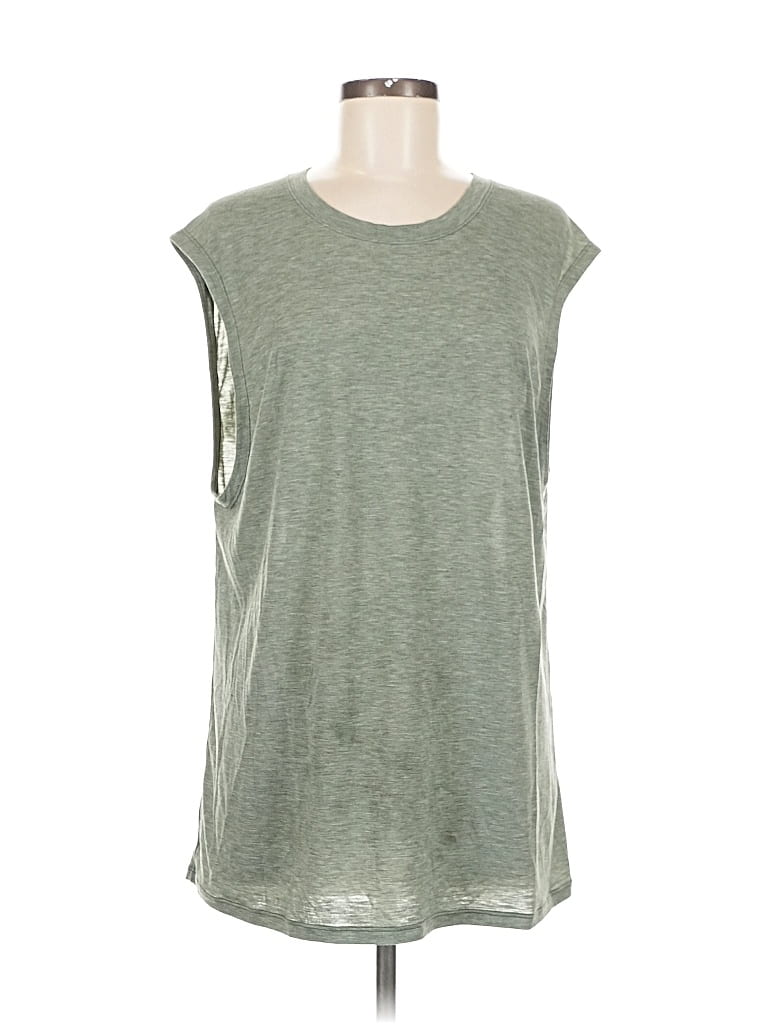 Pre-owned Lululemon Athletica Sleeveless Top Green Crew Neck Tops