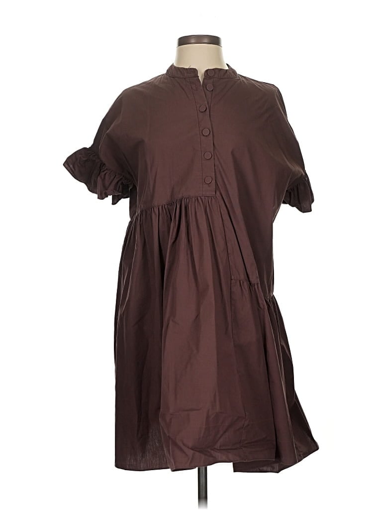 Pre-owned En Saison Casual Dress In Brown