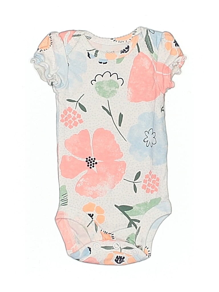 Pre-owned Just One You Made By Carter's Babies' Short Sleeve Onesie In White