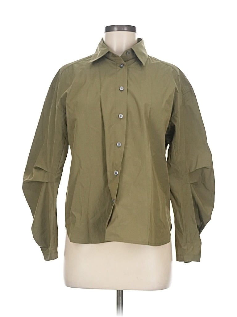 Pre-owned Banana Republic Factory Store Long Sleeve Blouse In Green