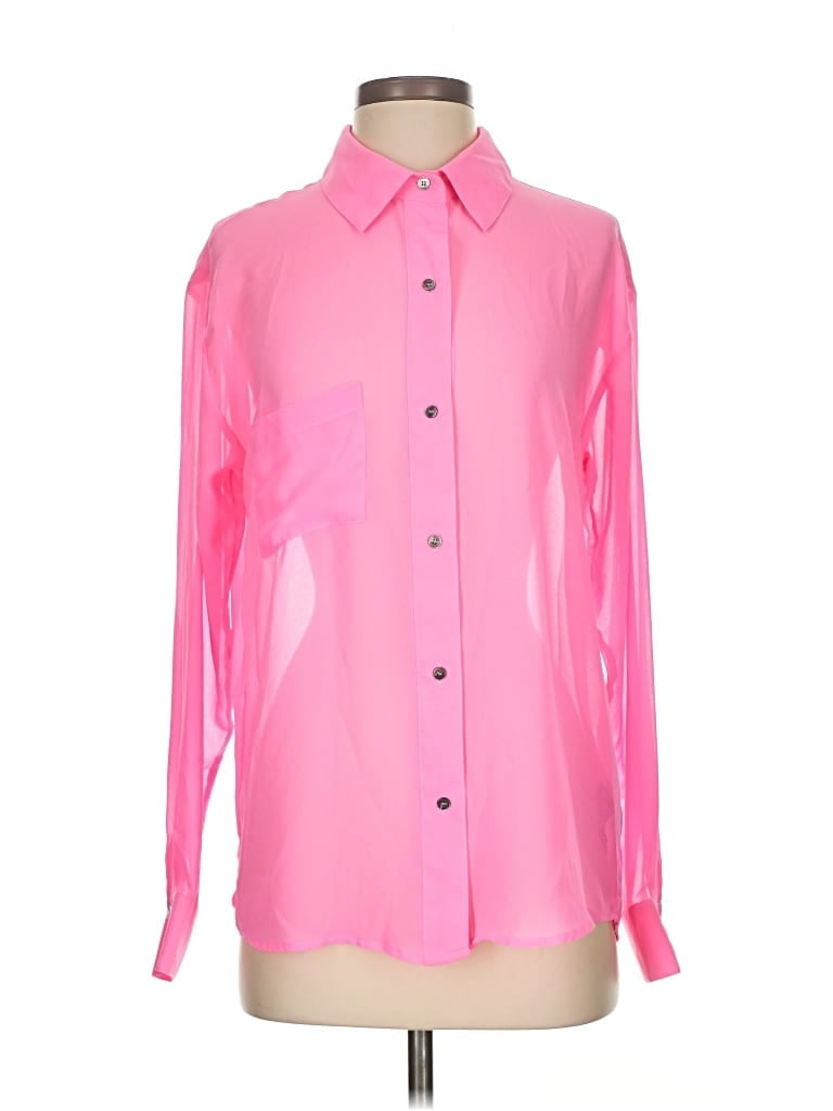 Pre-owned Patterson J. Kincaid Long Sleeve Blouse In Pink