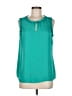 Talbots 100% Polyester Teal Sleeveless Blouse Size M - photo 1