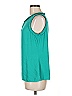 Talbots 100% Polyester Teal Sleeveless Blouse Size M - photo 5