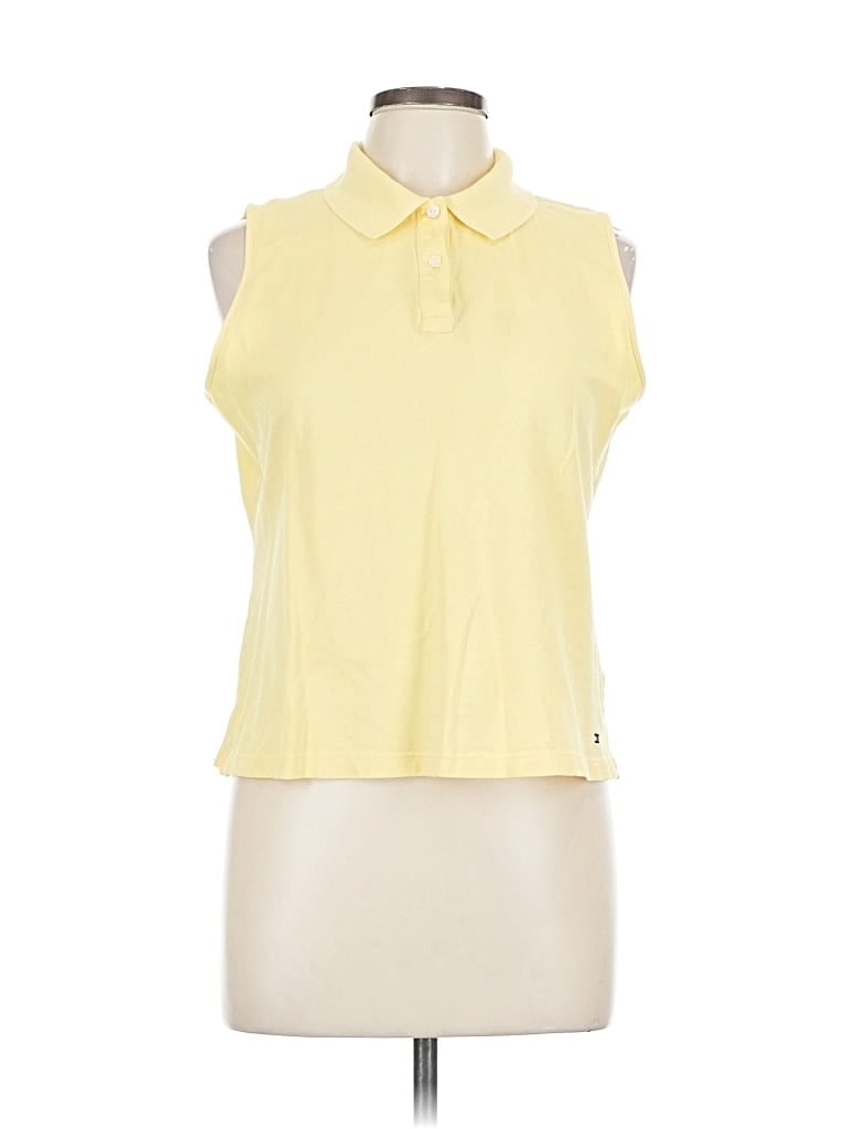 Pre-owned Tommy Hilfiger Sleeveless Button Down Shirt In Yellow