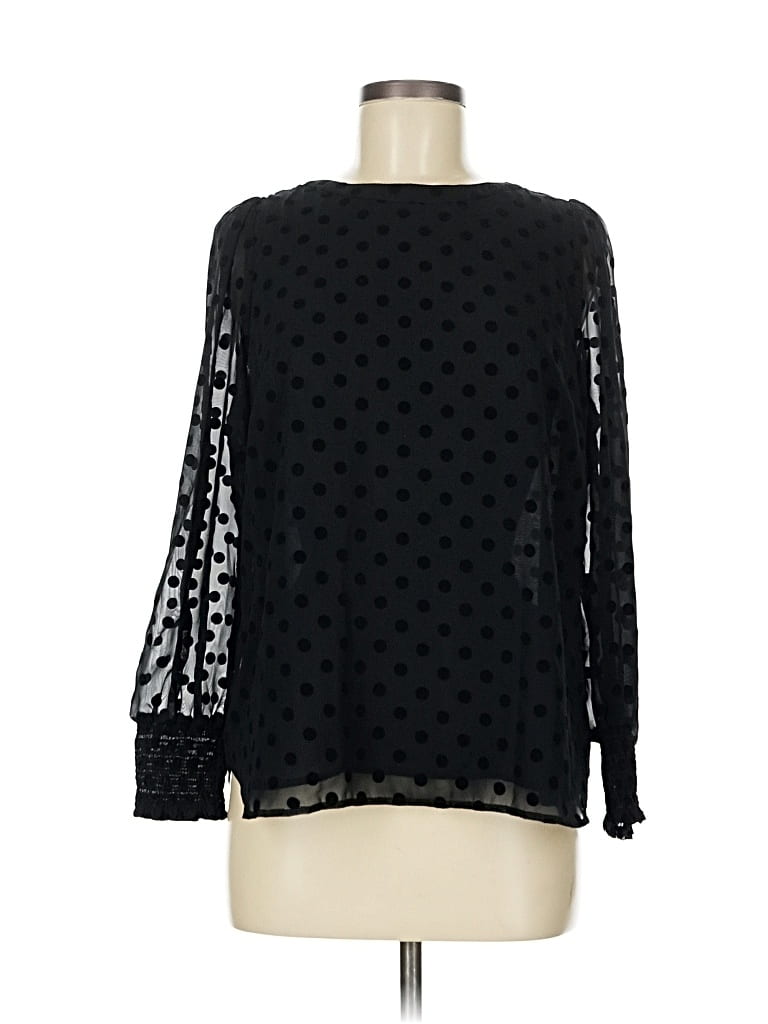 Pre-owned Ann Taylor Loft Long Sleeve Blouse In Black